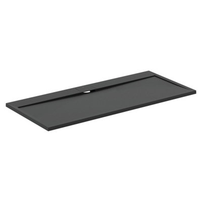 Ideal Standard Ultraflat S I.life Matt Jet Black Rectangular Centre Drain Universal Shower Tray (L)1800Mm (W)800Mm (H) 30Mm