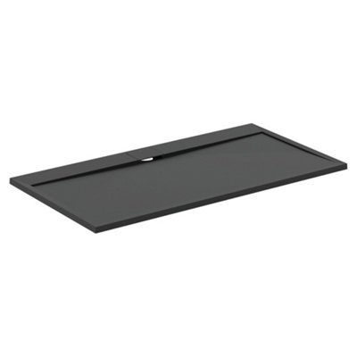 Ideal Standard Ultraflat S I.life Matt Jet Black Rectangular Centre Drain Universal Shower Tray (L)1700Mm (W)900Mm (H) 30Mm
