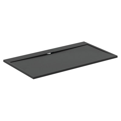 Ideal Standard Ultraflat S I.life Matt Jet Black Rectangular Centre Drain Universal Shower Tray (L)1800Mm (W)1000Mm (H) 30Mm