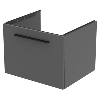 Ideal Standard I.life B Matt Quartz Grey Wood Effect Wall-Mounted Bathroom Vanity Unit (H) 440Mm (W) 600Mm