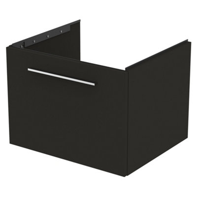 Ideal Standard I.life B Matt Carbon Grey Wood Effect Wall-Mounted Bathroom Vanity Unit (H) 440Mm (W) 600Mm