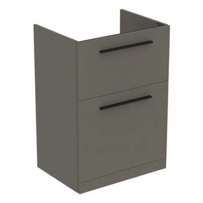 Ideal Standard I.life A Standard Matt Quartz Grey Freestanding Bathroom Vanity Unit (H) 853Mm (W) 600Mm
