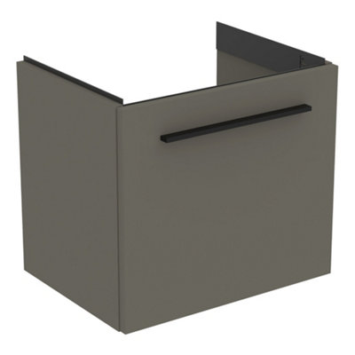 Ideal Standard I.life S Compact Matt Quartz Grey Oak Veneer Wall-Mounted Bathroom Vanity Unit (H) 440Mm (W) 500Mm