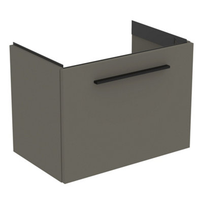 Ideal Standard I.life S Compact Matt Quartz Grey Wall-Mounted Bathroom Vanity Unit (H) 440Mm (W) 600Mm