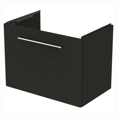 Ideal Standard I.life S Compact Matt Carbon Grey Wood Effect Wall-Mounted Bathroom Vanity Unit (H) 440Mm (W) 600Mm