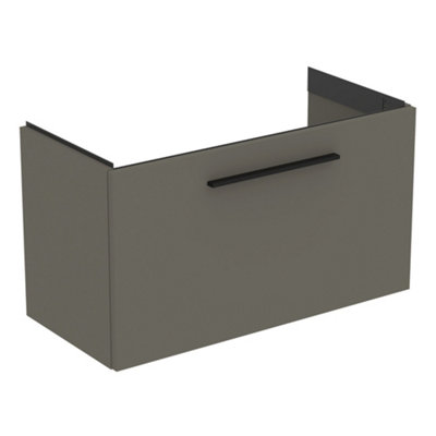 Ideal Standard I.life S Compact Matt Quartz Grey Wall-Mounted Bathroom Vanity Unit (H) 440Mm (W) 800Mm
