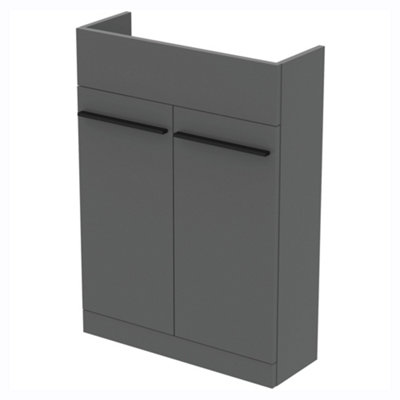 Ideal Standard I.life S Matt Silk Black Double Bathroom Sink Cabinet (H) 835Mm (W) 600Mm (D) 21Cm