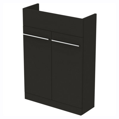 Ideal Standard I.life S Compact Matt Carbon Grey Double Bathroom Sink Cabinet (H) 835Mm (W) 600Mm (D) 21Cm