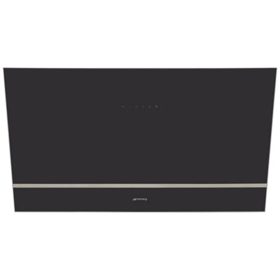 Smeg Kv28n Tempered Glass Chimney Cooker Hood (W)79.5Cm - Black