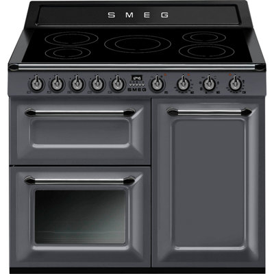 Smeg Tr103igr_gy Freestanding Electric Range Cooker With Induction Hob - Slate