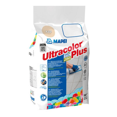 Mapei Ultracolour Plus Beige Wall & Floor Tile Grout, 5Kg