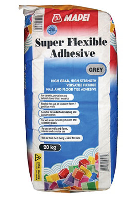 Mapei Super Flexible Grey Tile Adhesive, 20Kg
