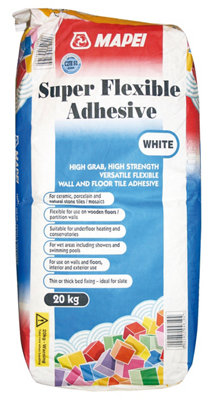 Mapei Super Flexible White Tile Adhesive, 20Kg