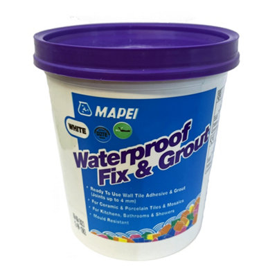 Mapei Ready Mixed White Flexible Wall Tile Grout, 1.5Kg Tub