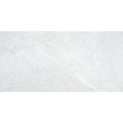 B&Q Sorrento Blanco Matt Natural Stone Effect Porcelain Indoor Wall & Floor Tile Sample