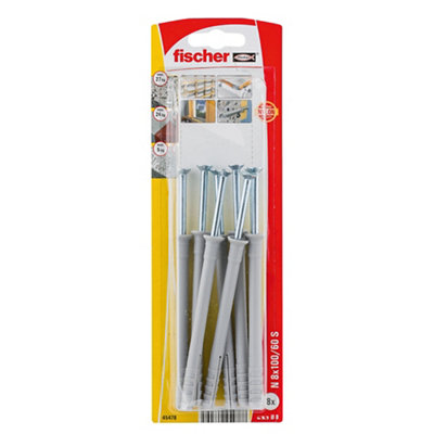 Fischer Pz Countersunk Hammer Fixing (Dia)8Mm (L)100Mm, Pack Of 8