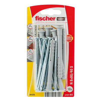 Fischer Grey Countersunk Hammer Fixing (L)80Mm (Dia)8Mm, Pack Of 10
