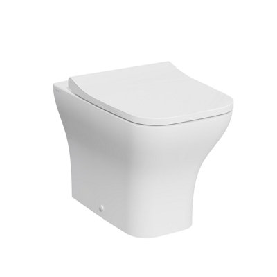 Vitra Koa White Rimless Slim Square Fully Skirted Toilet Set With Soft Close Seat & Embedded Cistern