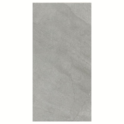 B&Q Manhattan Grey Matt Stone Effect Ceramic Indoor Wall & Floor Tile Sample