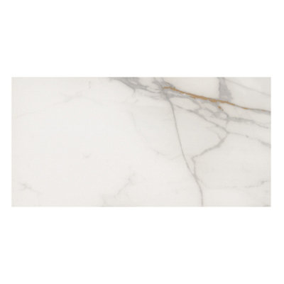 Ceramica Dorro White Gloss Marble Effect Ceramic Indoor Wall Tile Sample