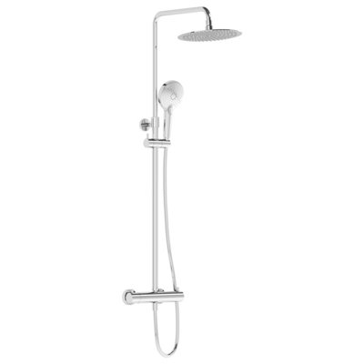 Vitra Aquaheat Bliss Chrome Effect Thermostatic Mixer Shower With 2 Heads & 1.5M Hose Length