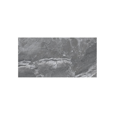 Duratile Designs Lavastone Grey Gloss Stone Effect Textured Porcelain Indoor Wall & Floor Tile Sample