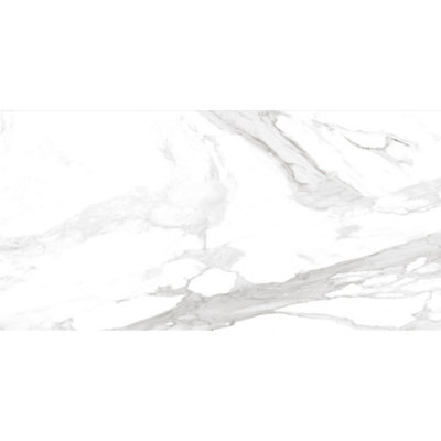 Duratile Designs Calacatta Ice White Gloss Marble Effect Textured Porcelain Indoor Wall & Floor Tile Sample