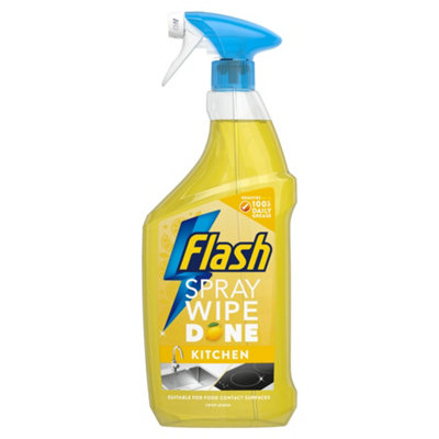 Flash Spray, Wipe, Done Crisp Lemon Kitchen Multi-Surface Cleaning Spray, 800Ml