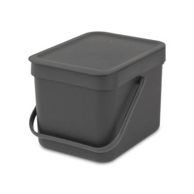 Brabantia Sort & Go Grey Plastic Bin - 6L