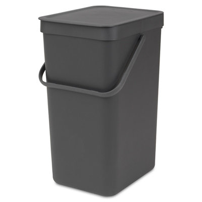 Brabantia Sort & Go Grey Plastic Bin - 16L