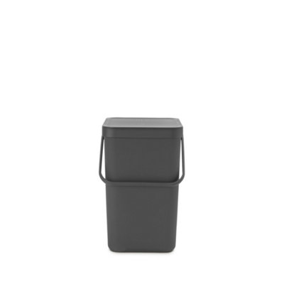 Brabantia Hinged Grey Plastic Bin - 25L Freestanding