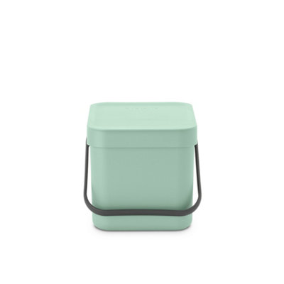 Brabantia Sort & Go Hinged Standard Jade Green Plastic Bin - 6L Freestanding