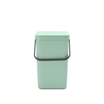 Brabantia Sort & Go Hinged Standard Jade Green Plastic Recycling Bin - 25L Freestanding