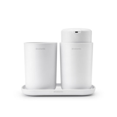 Brabantia Renew White Polypropylene (Pp) Bathroom Accessory Set, Set Of 3
