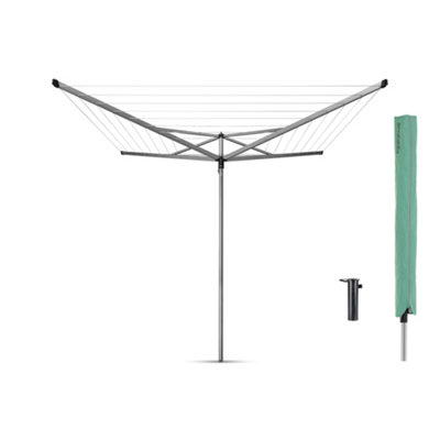 Brabantia Metallic Grey Anodised Aluminium & Steel 4 Arm Rotary Airer, 40M