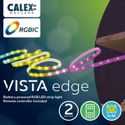 Calex Battery-Powered Led Warm White & Multicolour Strip Light No Ip Rating 100Lm (L)2M