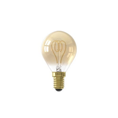 Calex Gold Flex E14 4W 120Lm 360° Amber Golf Ball Extra Warm White Led Dimmable Filament Light Bulb