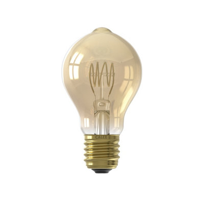 Calex Gold Flex E27 4W 200Lm 360° Amber A60 Extra Warm White Led Dimmable Filament Light Bulb