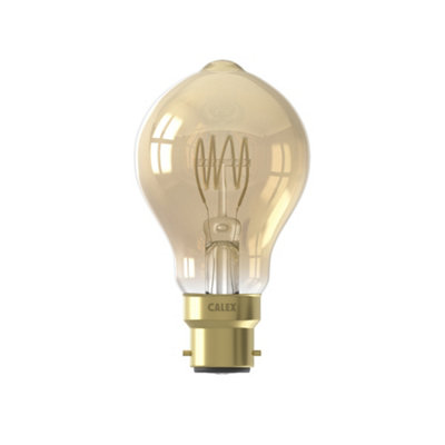 Calex Gold Flex B22 4W 200Lm 360° Amber A60 Extra Warm White Led Dimmable Filament Light Bulb