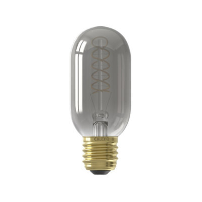 Calex Titanium Flex E27 4W 100Lm 360° Smoke Tube Extra Warm White Led Dimmable Filament Light Bulb