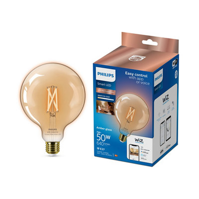 Philips Wiz E27 50W Led Cool White & Warm White Globe Non-Dimmable Light Bulb