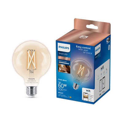 Philips Wiz E27 60W Led Cool White & Warm White Globe Dimmable Light Bulb