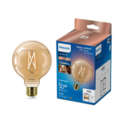 Philips Wiz E27 50W Led Cool White & Warm White Globe Dimmable Light Bulb