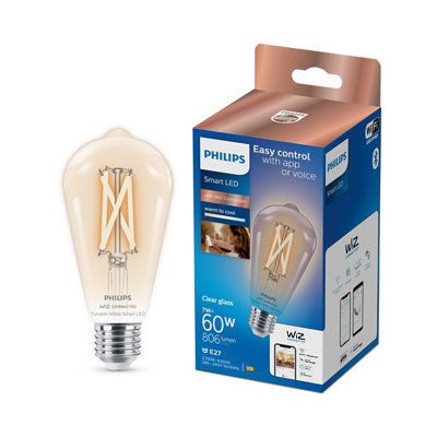 Philips Wiz E27 60W Led Cool White & Warm White St64 Dimmable Light Bulb