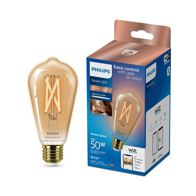 Philips Wiz E27 50W Led Cool White & Warm White St64 Dimmable Light Bulb