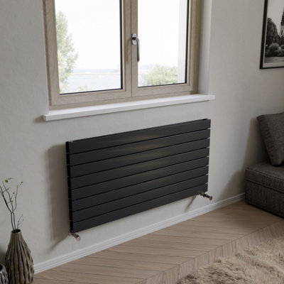 Ximax Vertirad Duplex Hwhd1195600a Anthracite Gas Horizontal Designer Panel Radiator, (W)1200Mm X (H)595Mm
