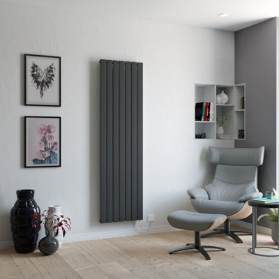 Ximax Vertirad Hwe1800520a Anthracite Electric & Gas Vertical Electric Designer 3072Btu Radiator, (W)520Mm X (H)1800Mm