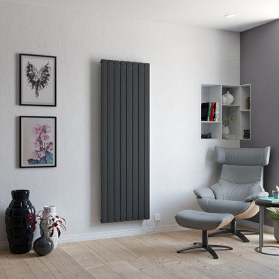 Ximax Vertirad Hwe1800595a Anthracite Electric & Gas Vertical Electric Designer 3072Btu Radiator, (W)595Mm X (H)1800Mm