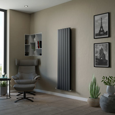 Ximax Vertirad Duplex Hwd160044a Anthracite Vertical Designer 4072Btu Radiator, (W)445Mm X (H)1600Mm