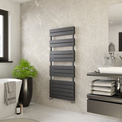 Ximax P2 Duplex Anthracite Vertical Towel Radiator (W)600Mm X (H)1420Mm